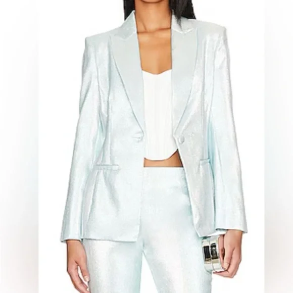 Amanda Uprichard Ice Blue Pantsuit - Picture 1 of 8